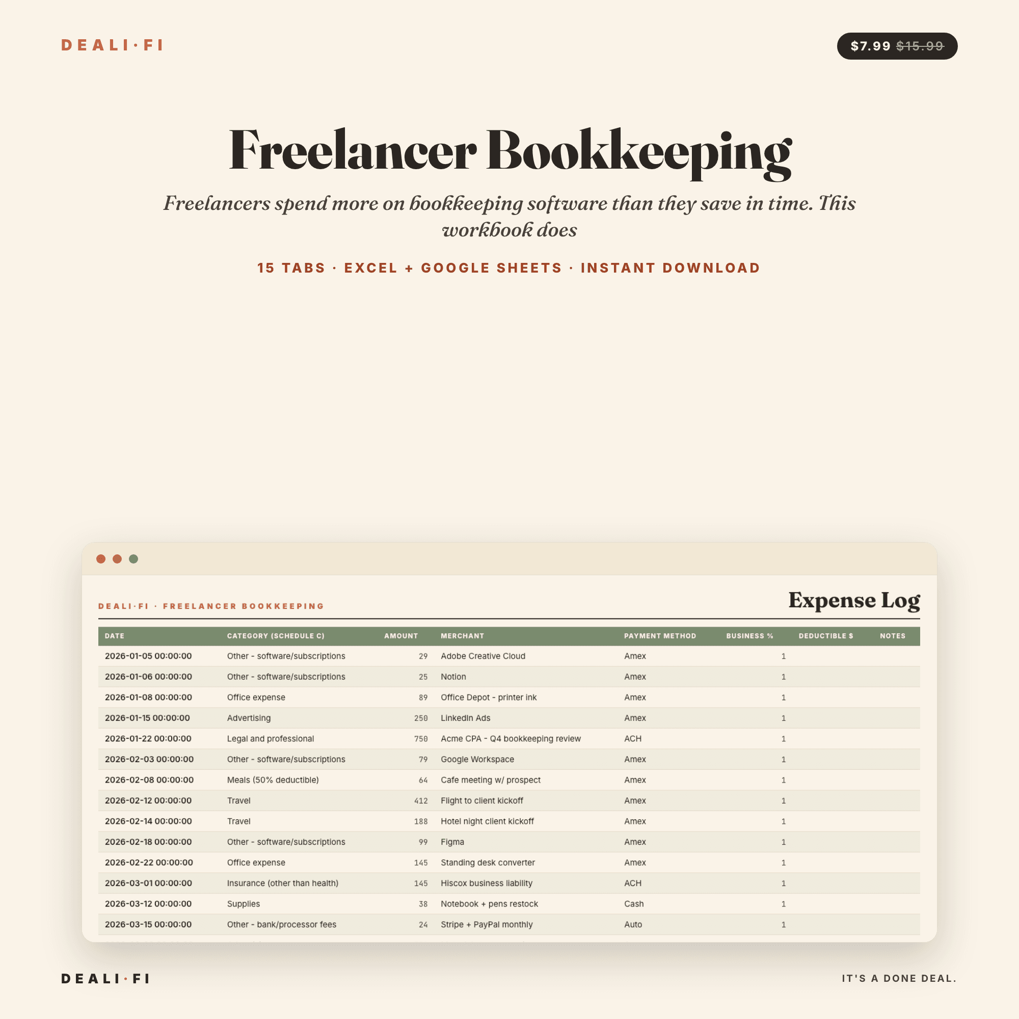 Freelancer Bookkeeping