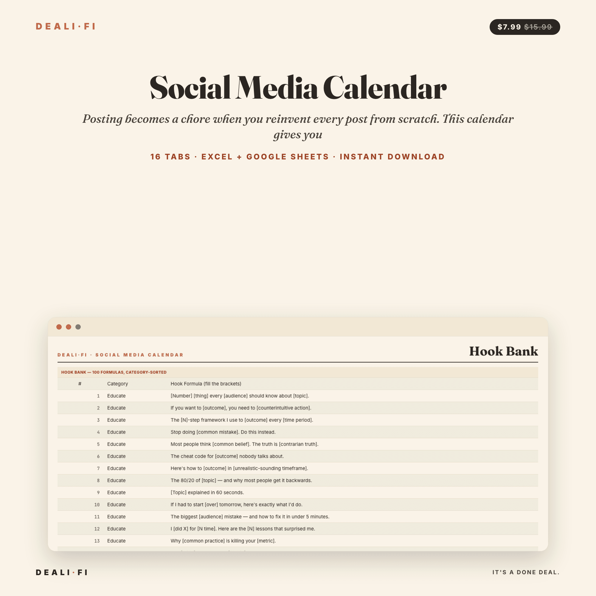 Social Media Calendar